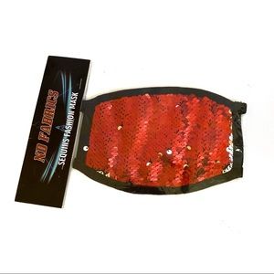 ✨Red Sequin Face Mask NWT✨